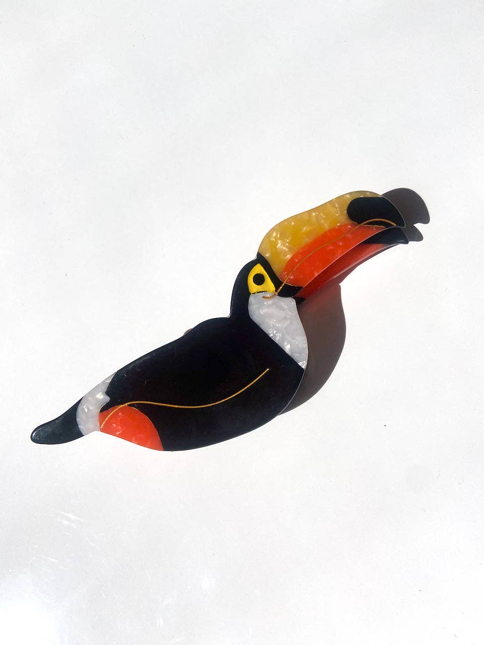 Solar Eclipse - Hand-painted Toucan Bird Claw Hair Clip | Eco-Friendly