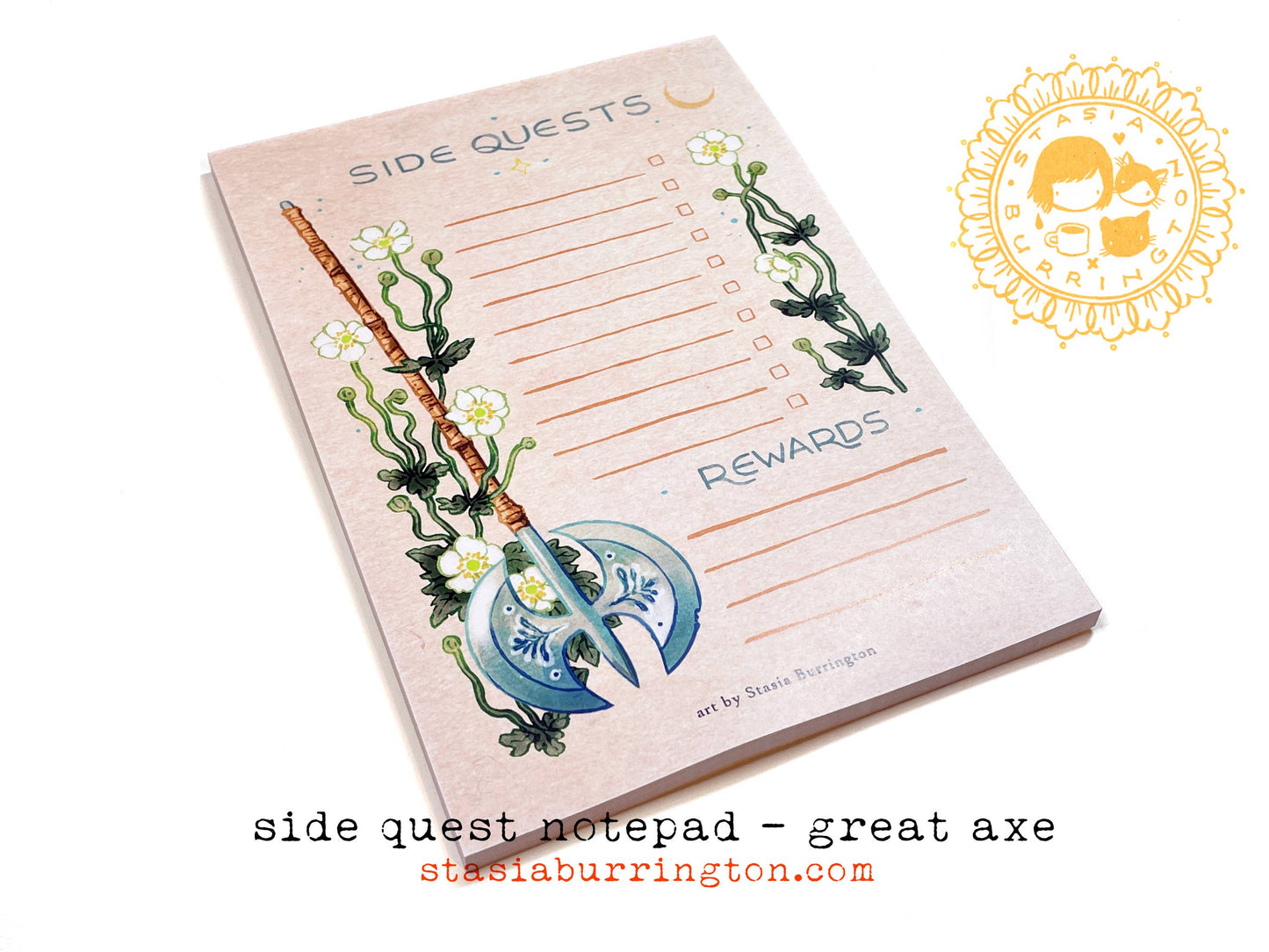 Stasia Burrington Illustration - Notepad - Side Quests - Great Axe