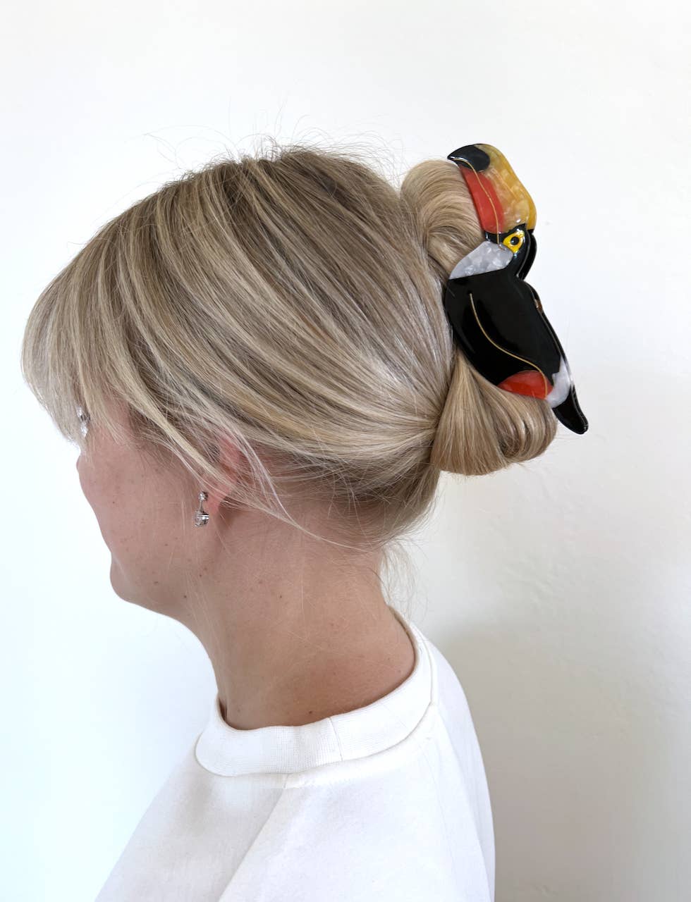 Solar Eclipse - Hand-painted Toucan Bird Claw Hair Clip | Eco-Friendly