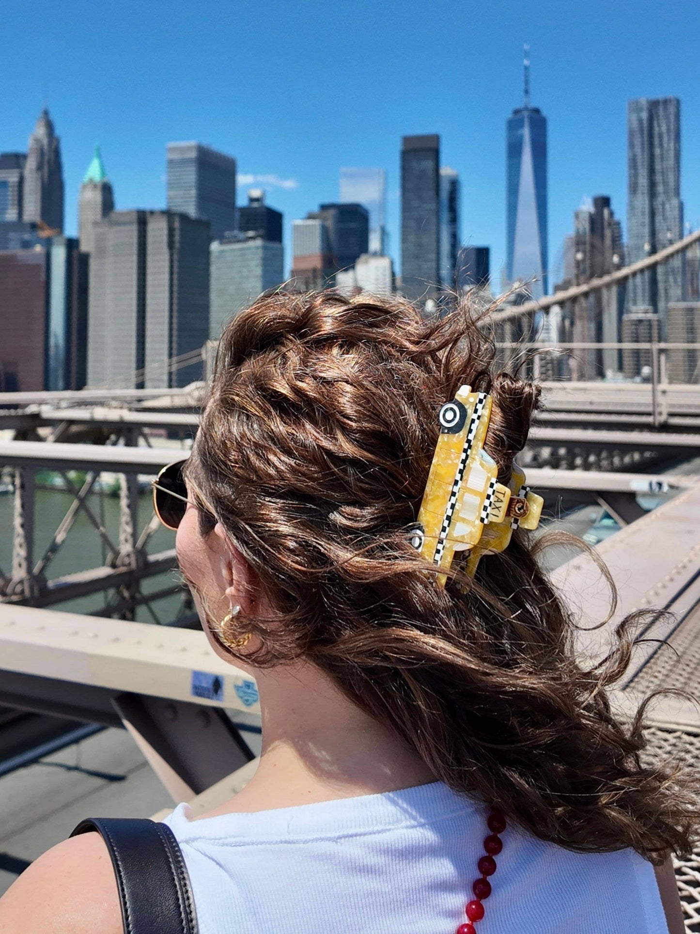 Solar Eclipse - Hand-painted Yellow Taxi Cab Claw Hair Clip | Eco-Friendly