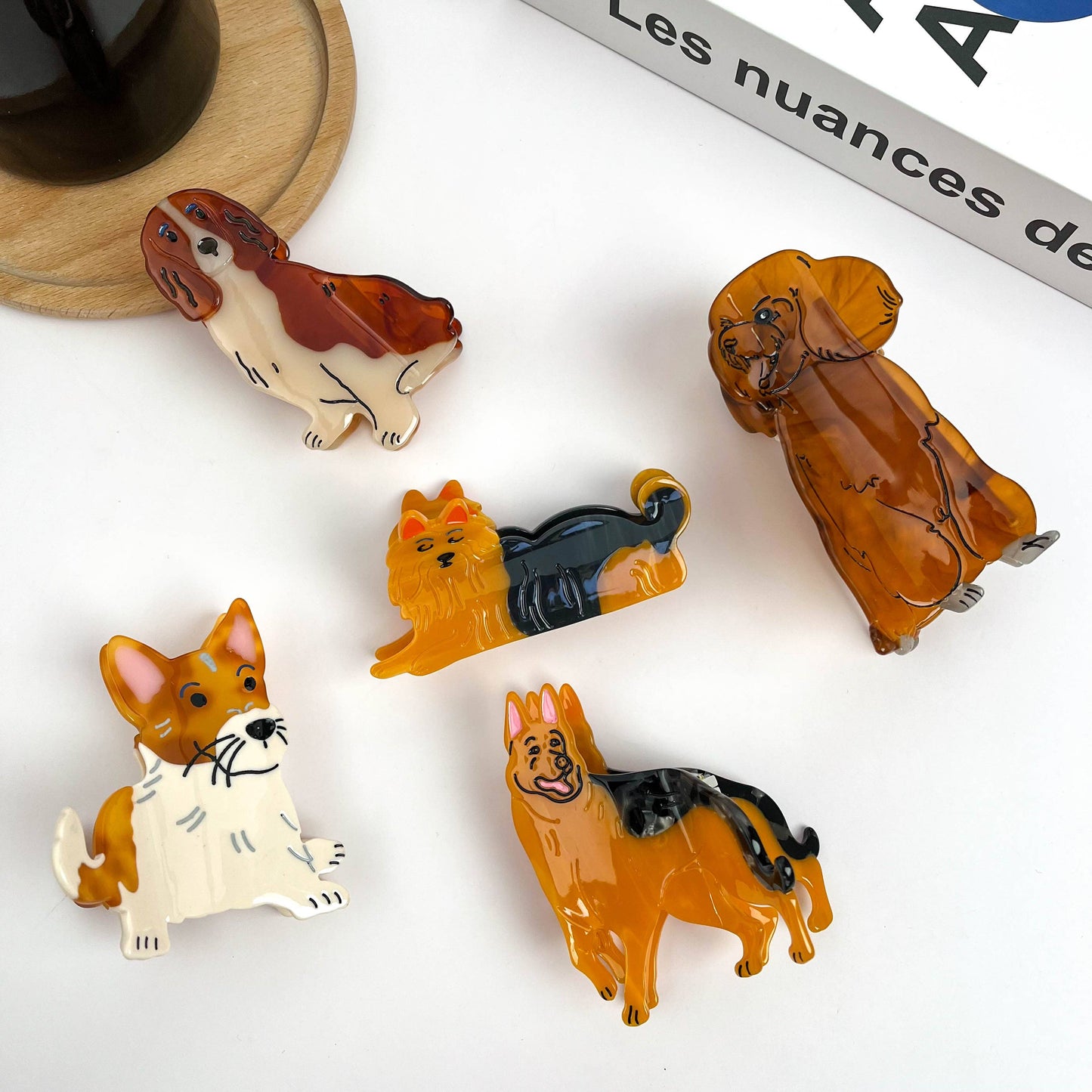 TheDivaSoap - Brown Dog Series Claw Clip, Shih Tzu Teddy Hair Clip: Cocker Spaniel
