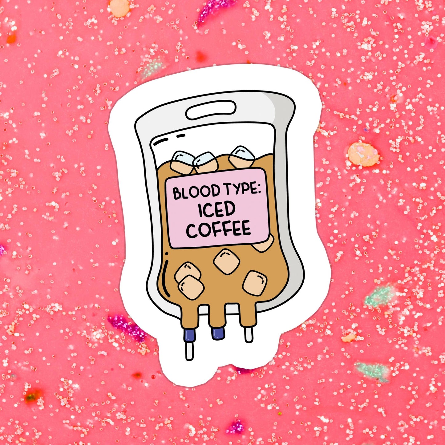 Stickers+ X Ashley Bexar - Coffee Funny Caffeine Iced Coffee Waterproof Vinyl Sticker