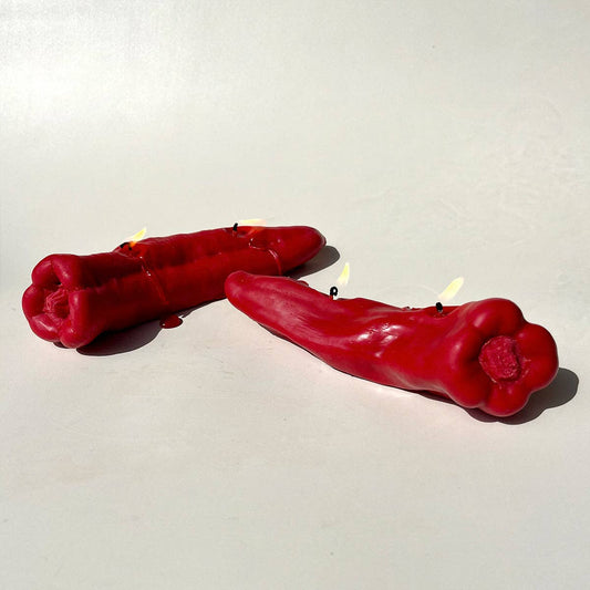 Scandles - Red Chili Pepper Candle - Red: Red / Pepper ground / Single Pepper