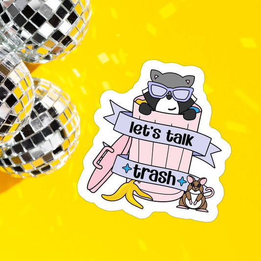 Stickers X Ashley Bexar - Animal Raccoon Trash Gossip Funny Waterproof Vinyl Sticker: Matte