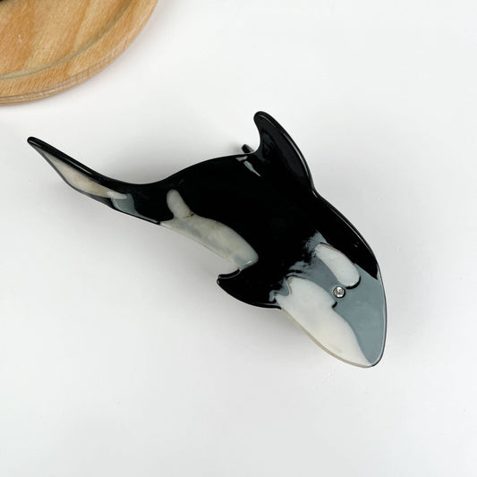 TheDivaSoap - Whale Hair Clip,Marine Animal Hair Clip: Black