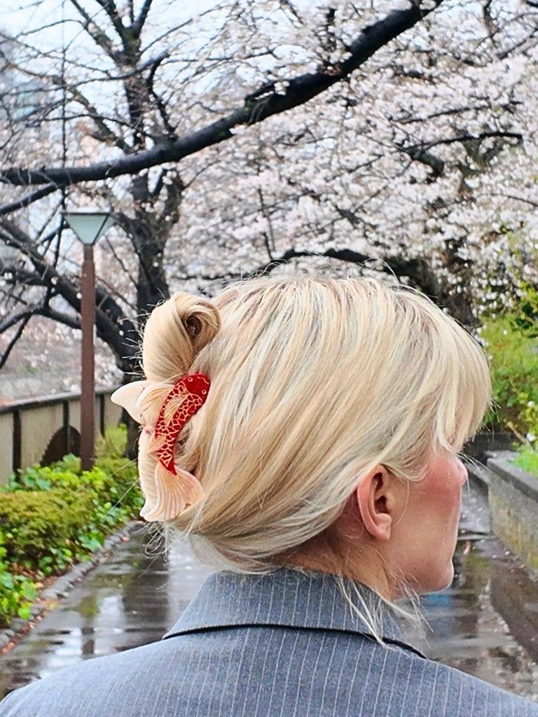 Solar Eclipse - Hand-painted Koi Fish Claw Hair Clip | Eco-Friendly