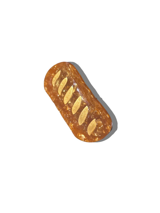 Solar Eclipse - Hand-painted Baguette Bread Claw Hair Clip | Eco-Friendly