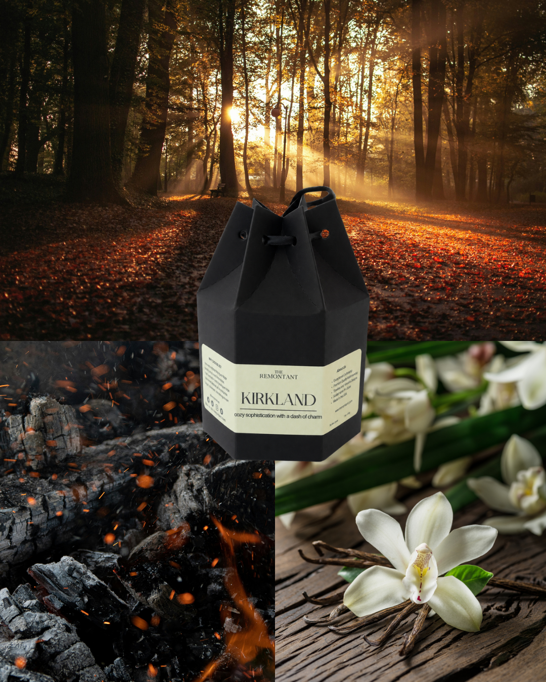 Kirkland Candle – PNW Collection | Tonka Bean, Charcoal & Warm Spice | Wood Wick Candle
