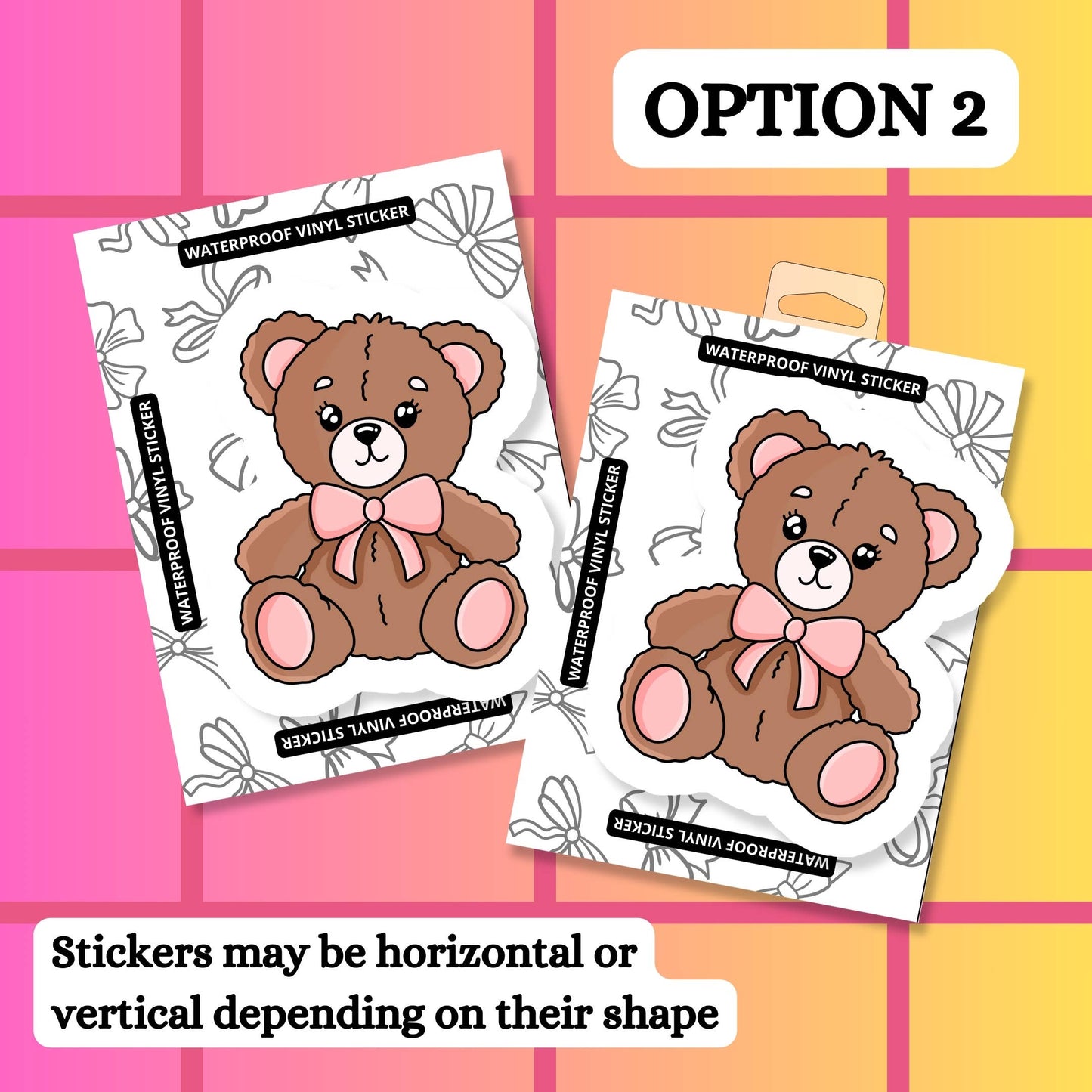 Stickers+ X Ashley Bexar - Christmas Tree with Pink Bow Christmas Girly Pink Holiday Waterproof Vinyl Sticker