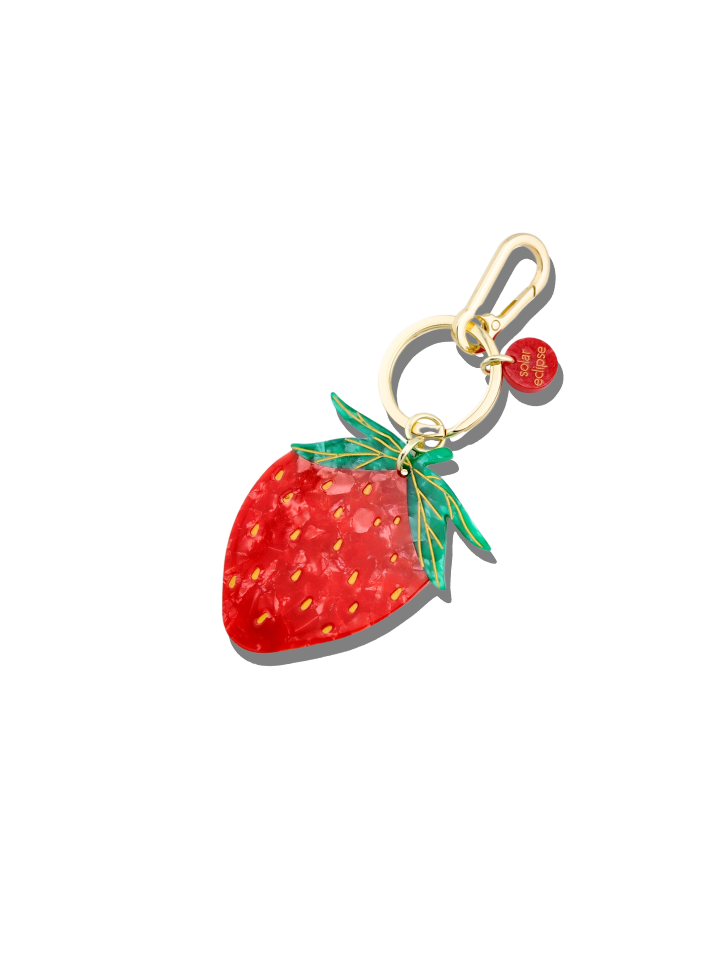 Solar Eclipse - Hand-painted Strawberry Keychain | Eco-Friendly