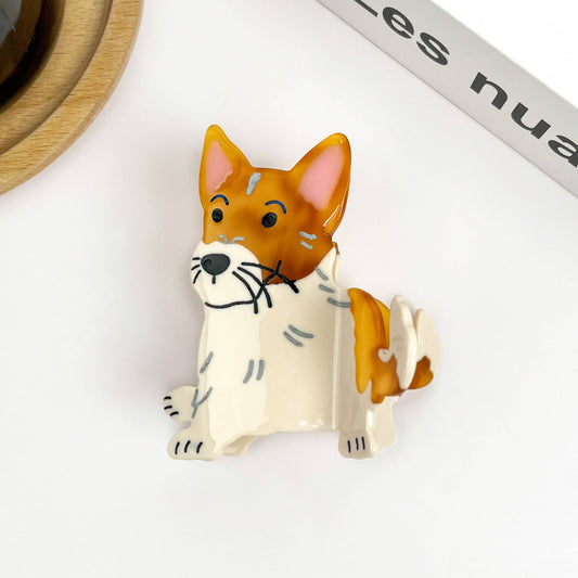 TheDivaSoap - Brown Dog Series Claw Clip, Shih Tzu Teddy Hair Clip: Pointer
