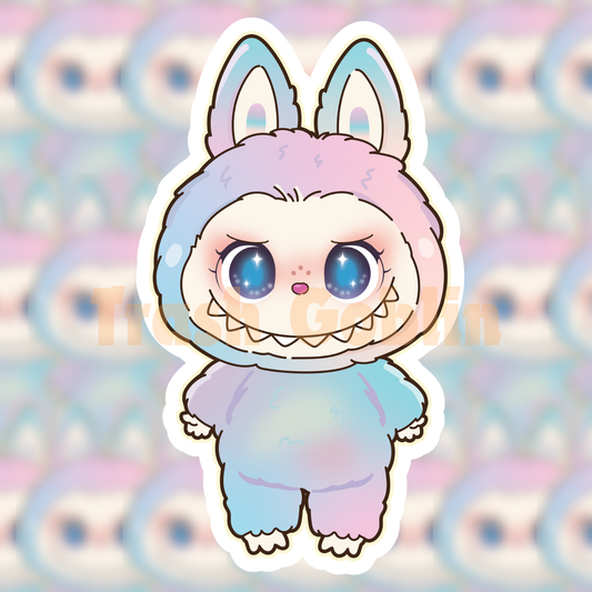 Trash Goblin - Pastel Rainbow Labubu Vinyl Sticker