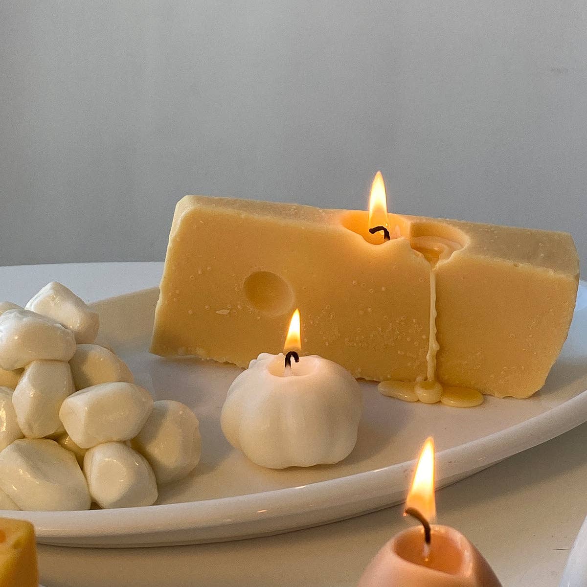 Scandles - Swiss Cheese Candle: Yellow / Unscented (Natural Soy) / Single Cheese