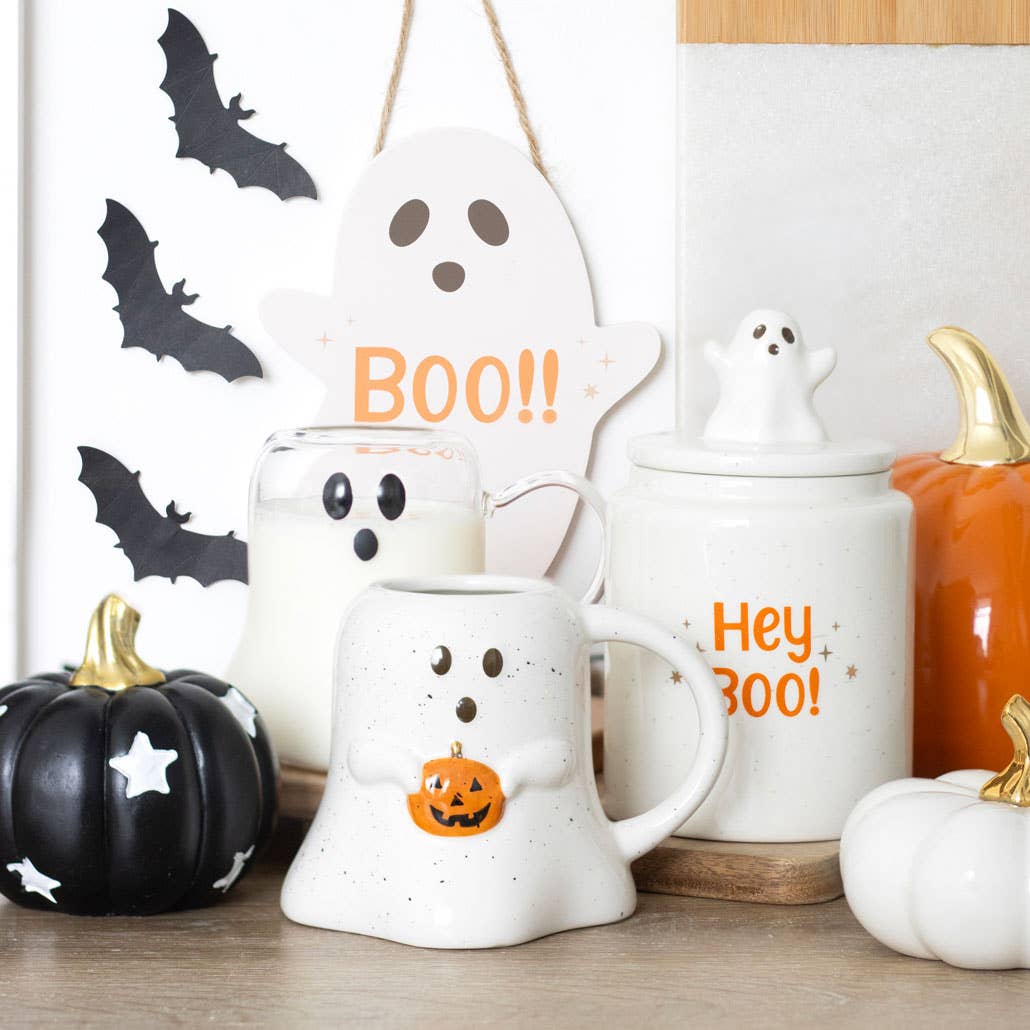Something Different Wholesale - Ghost Shaped Halloween Mug with Pumpkin