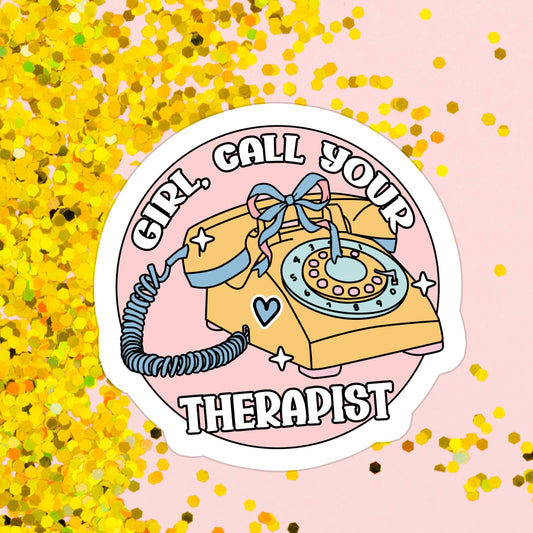 Stickers X Ashley Bexar - Funny Therapy Mental Health Waterproof Vinyl Sticker: Matte