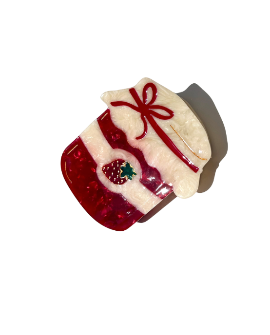 Solar Eclipse - Hand-painted Strawberry Jam Claw Hair Clip | Eco-Friendly