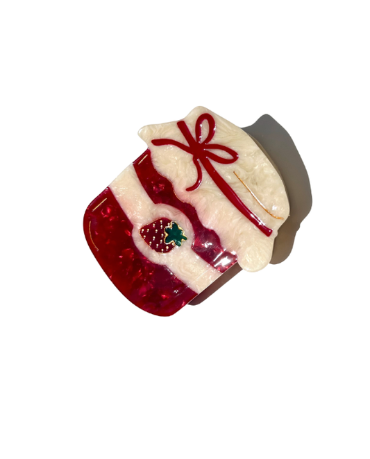 Solar Eclipse - Hand-painted Strawberry Jam Claw Hair Clip | Eco-Friendly