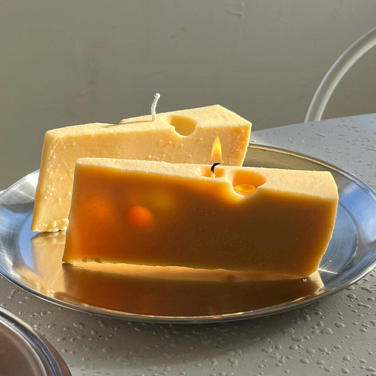 Scandles - Swiss Cheese Candle: Yellow / Unscented (Natural Soy) / Single Cheese