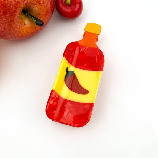 TheDivaSoap - Food-Themed Acetate Claw Clips, Hot Sauce & Taco Designs: Chili Sauce