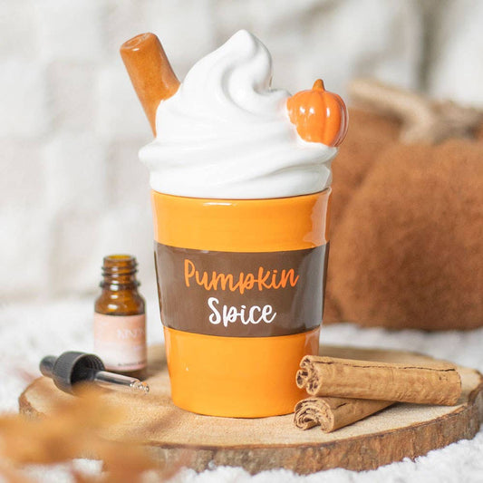 Something Different Wholesale - Fall Pumpkin Spice Latte Lidded Oil Burner and Wax Warmer