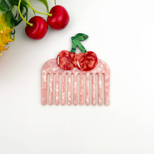 TheDivaSoap - Fruit Acetate Hair Comb, Cherry, Lemon & Strawberry Designs: Cherry