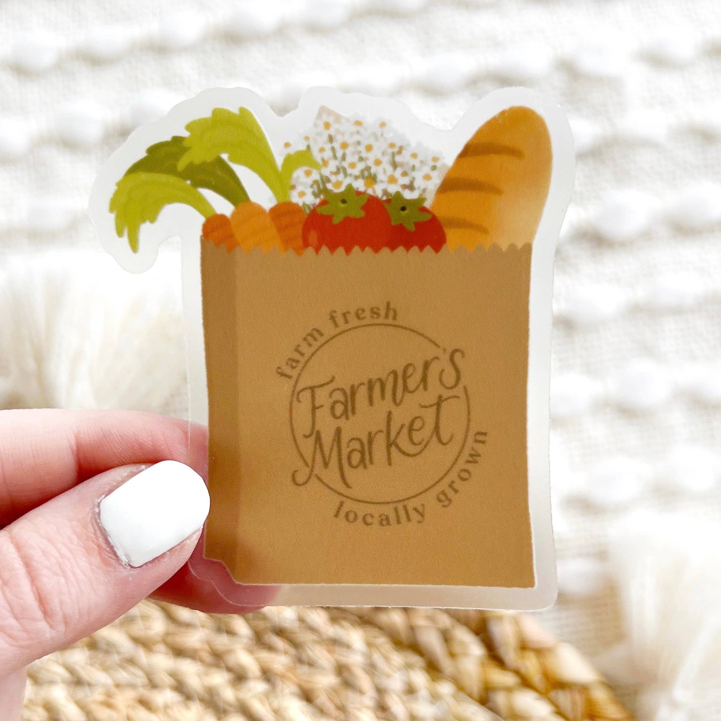 Elyse Breanne Design - Clear Farmer's Market Groceries Sticker 2.75x2.5in