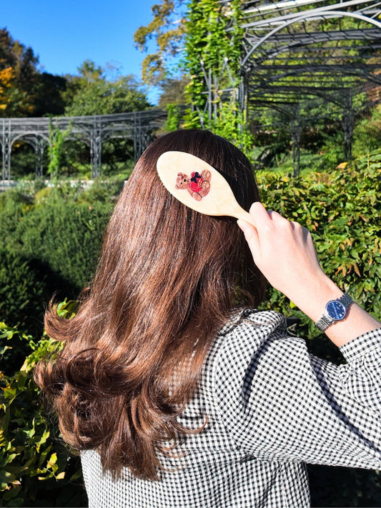 Solar Eclipse - Hand-Painted Love Teddy Amazing Hair Day Brush | Eco-Friendly