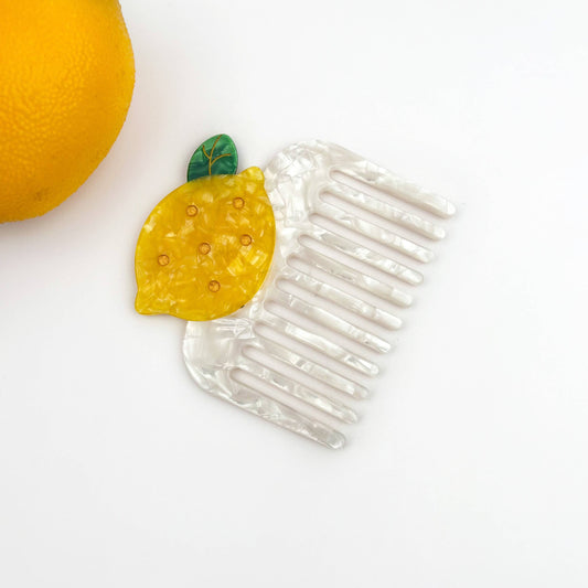 TheDivaSoap - Fruit Acetate Hair Comb, Cherry, Lemon & Strawberry Designs: Lemon