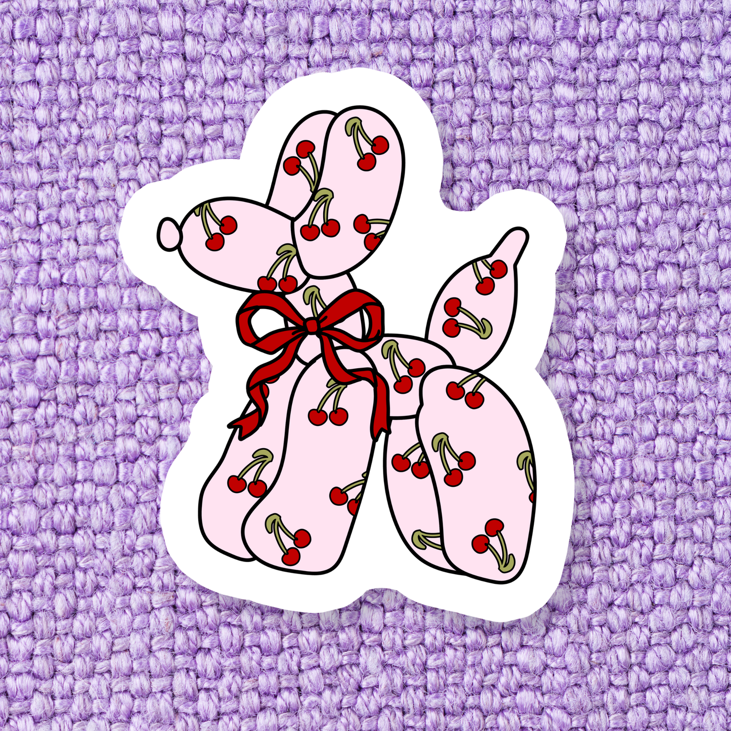 Stickers X Ashley Bexar - Balloon Dog Dogs Coquette Bow Waterproof Vinyl Sticker: Yes / Option 2: Unbranded / Clear