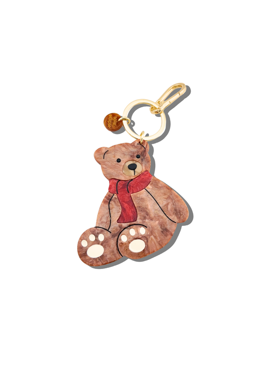 Solar Eclipse - Hand-painted Teddy Bear Bag Charm + Keychain