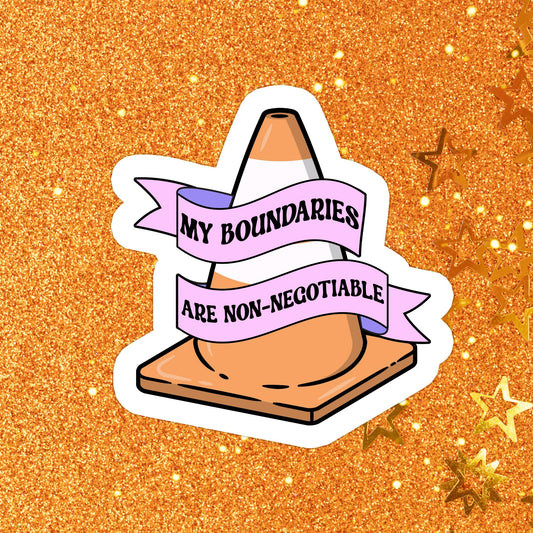 Stickers X Ashley Bexar - Boundaries Mental Health Waterproof Vinyl Sticker: Matte