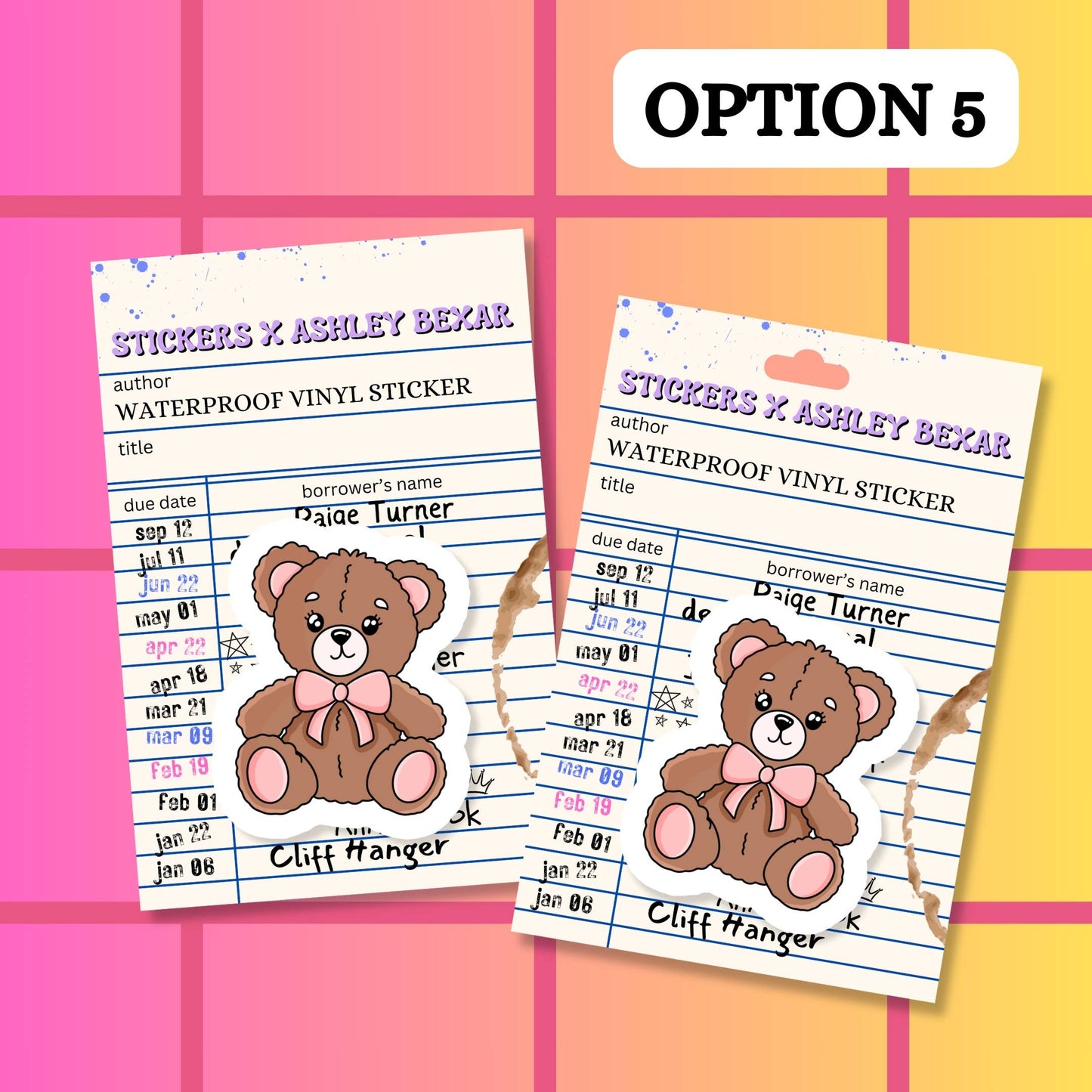 Stickers+ X Ashley Bexar - Christmas Tree with Pink Bow Christmas Girly Pink Holiday Waterproof Vinyl Sticker