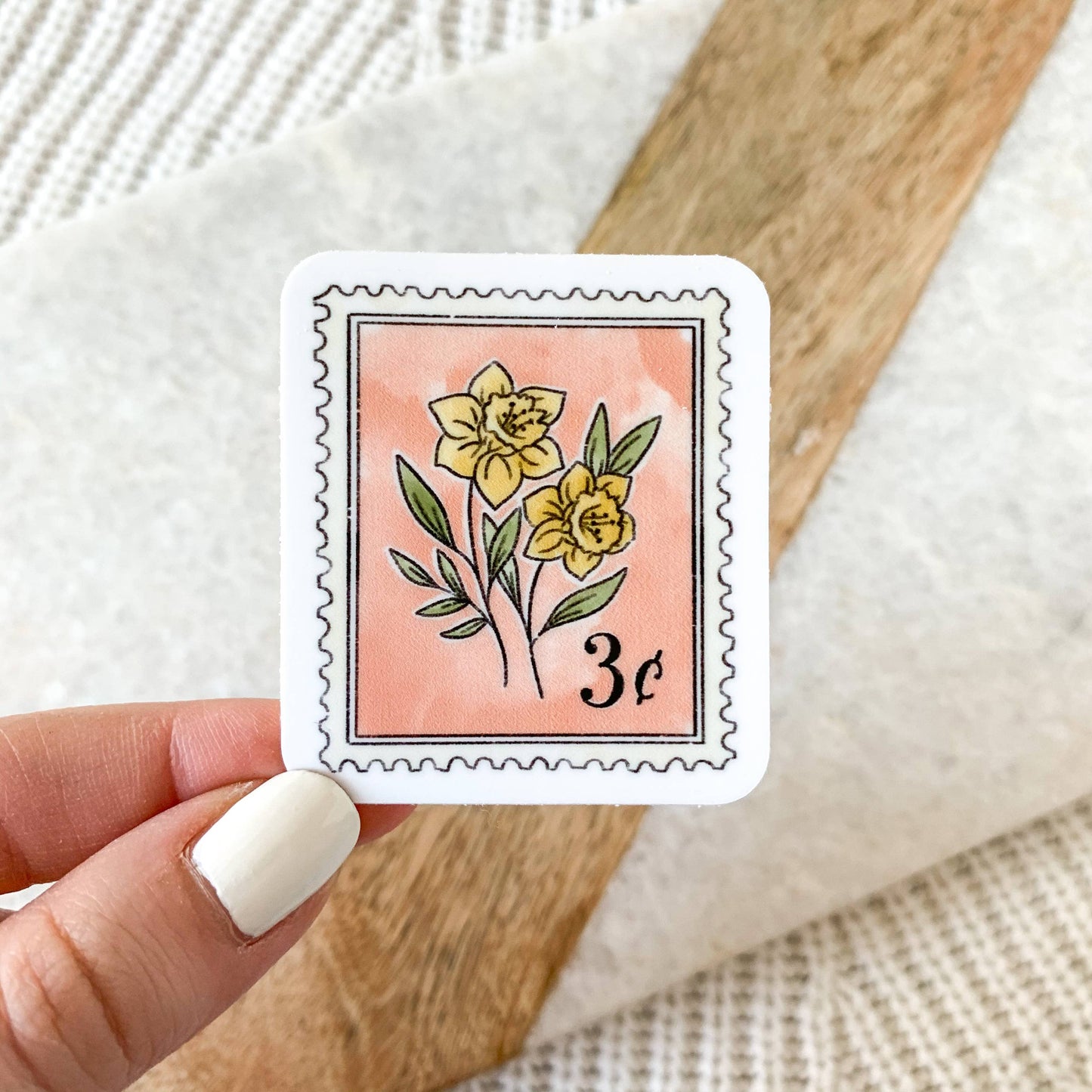 Elyse Breanne Design - Pink Floral Stamp Sticker 2x1.75in