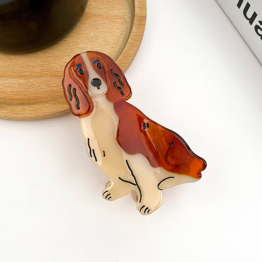 TheDivaSoap - Brown Dog Series Claw Clip, Shih Tzu Teddy Hair Clip: Cocker Spaniel