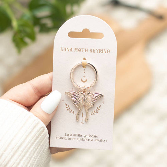 Something Different Wholesale - Light Luna Moth Keyring