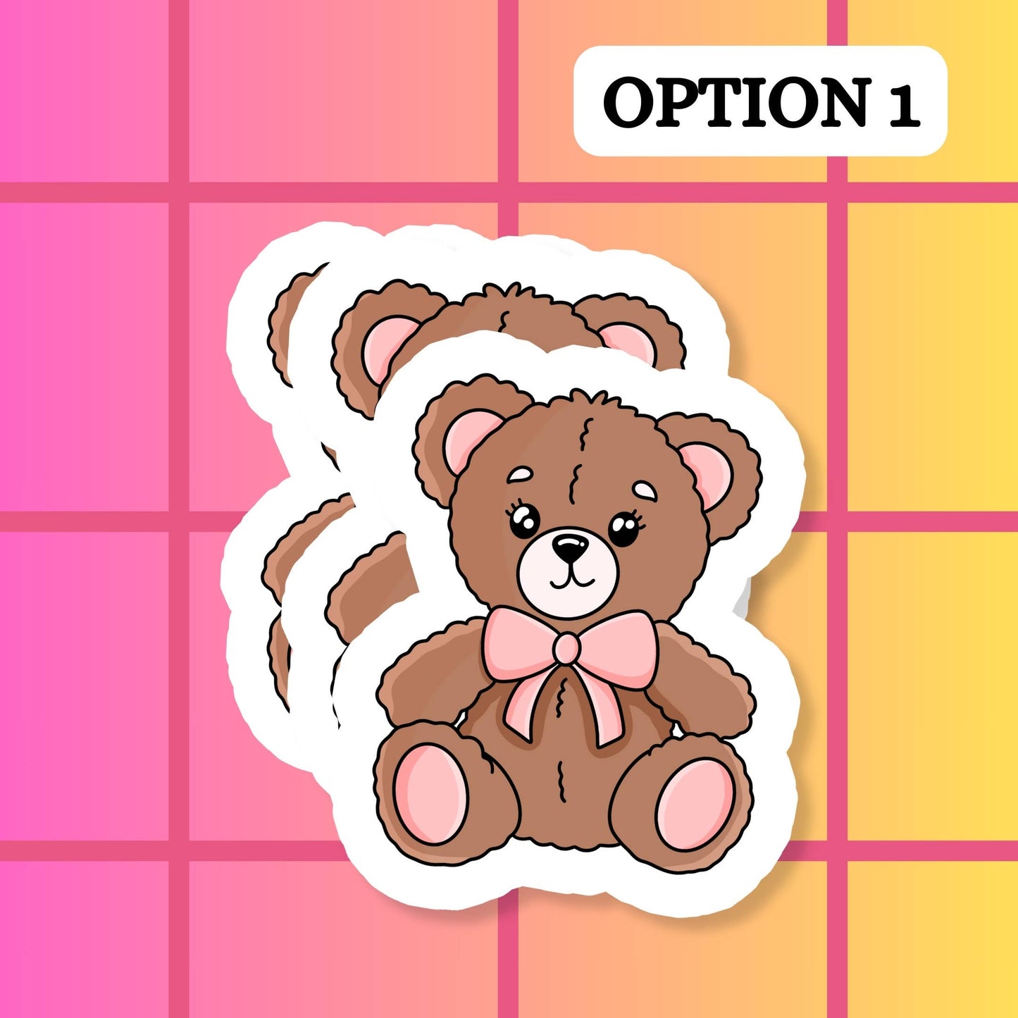 Stickers+ X Ashley Bexar - Christmas Tree with Pink Bow Christmas Girly Pink Holiday Waterproof Vinyl Sticker