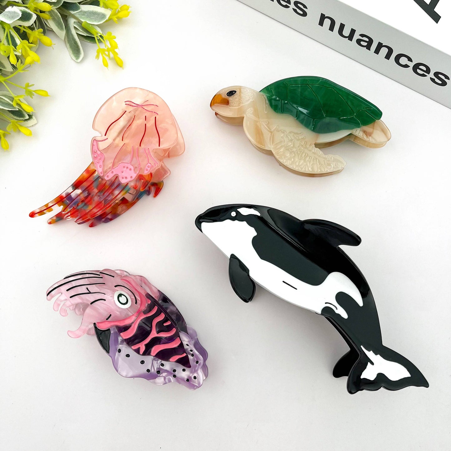 TheDivaSoap - Marine Animal Hair Clip, Jellyfish Squid Claw Clip: Orca