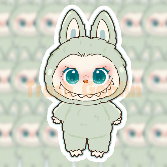Trash Goblin - Pastel Green Labubu Vinyl Sticker