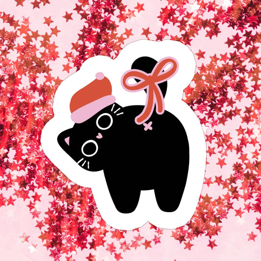 Stickers+ X Ashley Bexar - Christmas Holiday Cat Cute Waterproof Vinyl Sticker