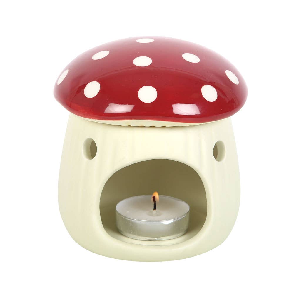 Red Mushroom Shaped Oil Burner - Thumbnail 2