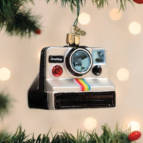 Old World Christmas - Polaroid Onestep Camera Ornament:  3.5 X 3.25 X 1.75