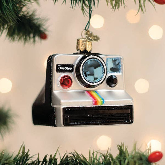 Old World Christmas - Polaroid Onestep Camera Ornament:  3.5 X 3.25 X 1.75