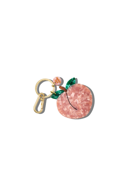 Solar Eclipse - Hand-painted Peach Bag Charm + Keychain