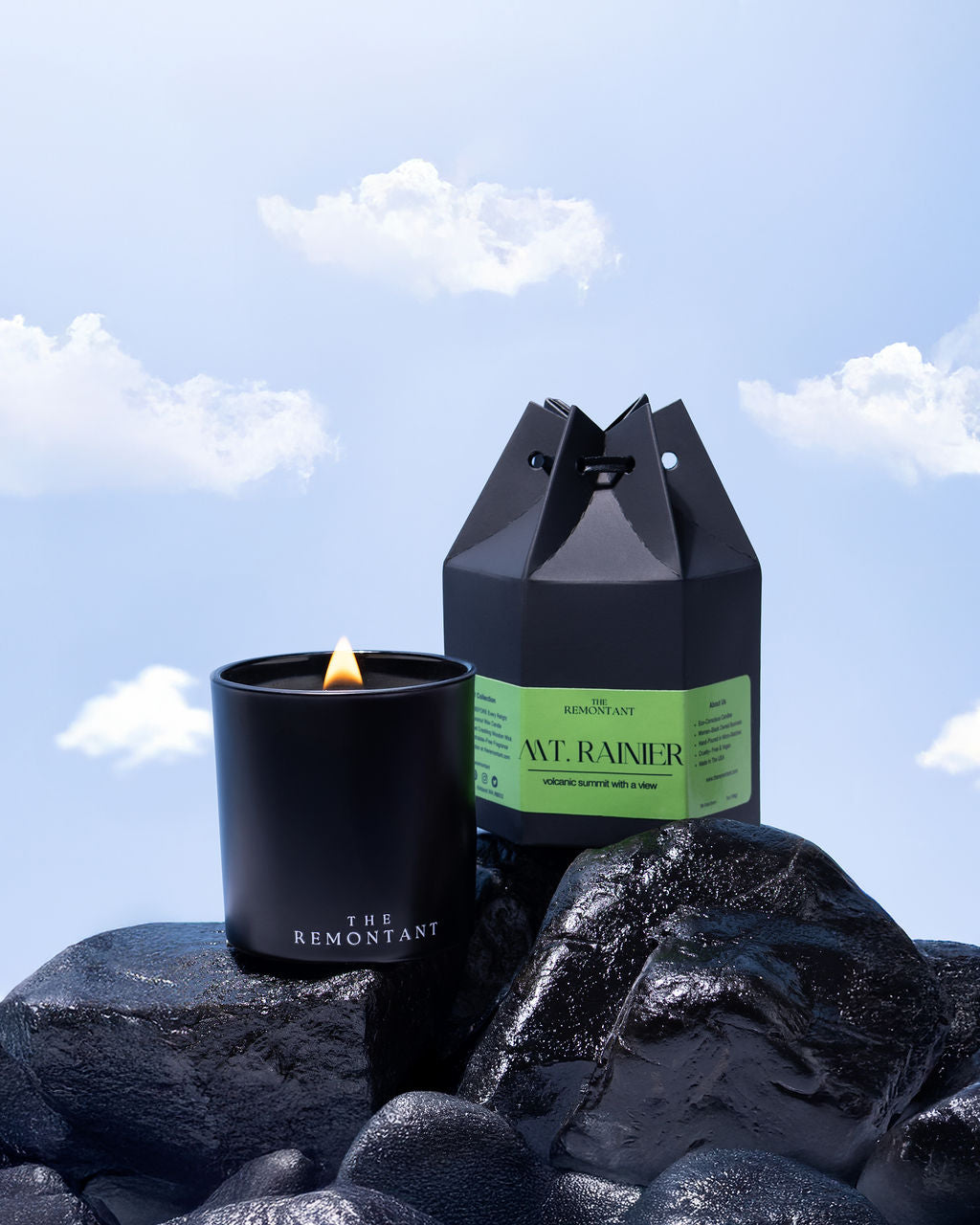 Mount Rainier Candle | Cucumber ~ Sea Salt ~ Palo Santo | Wood Wick Candle
