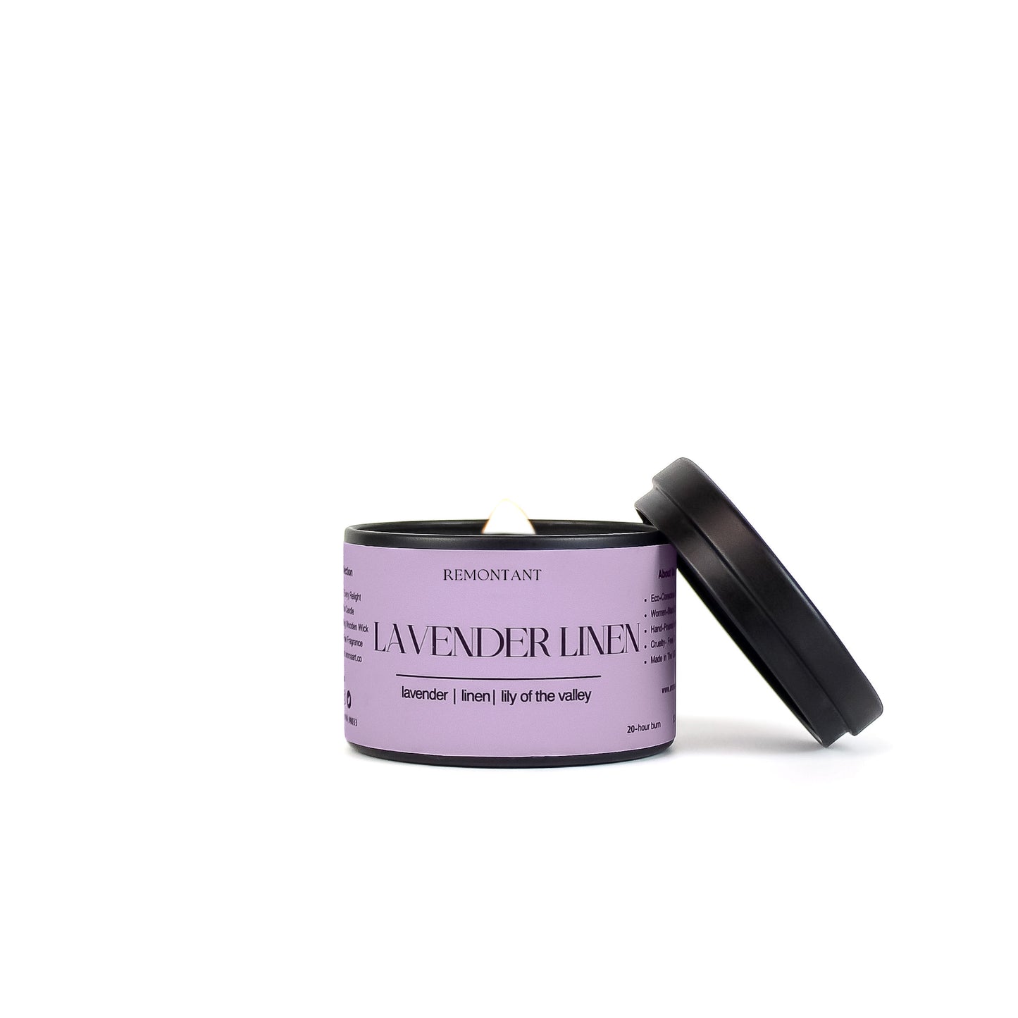 Lavender Linen Travel Sized Candle Tin