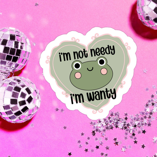 Stickers X Ashley Bexar - Frog Funny Relatable Spoiled Waterproof Vinyl Sticker: Matte /