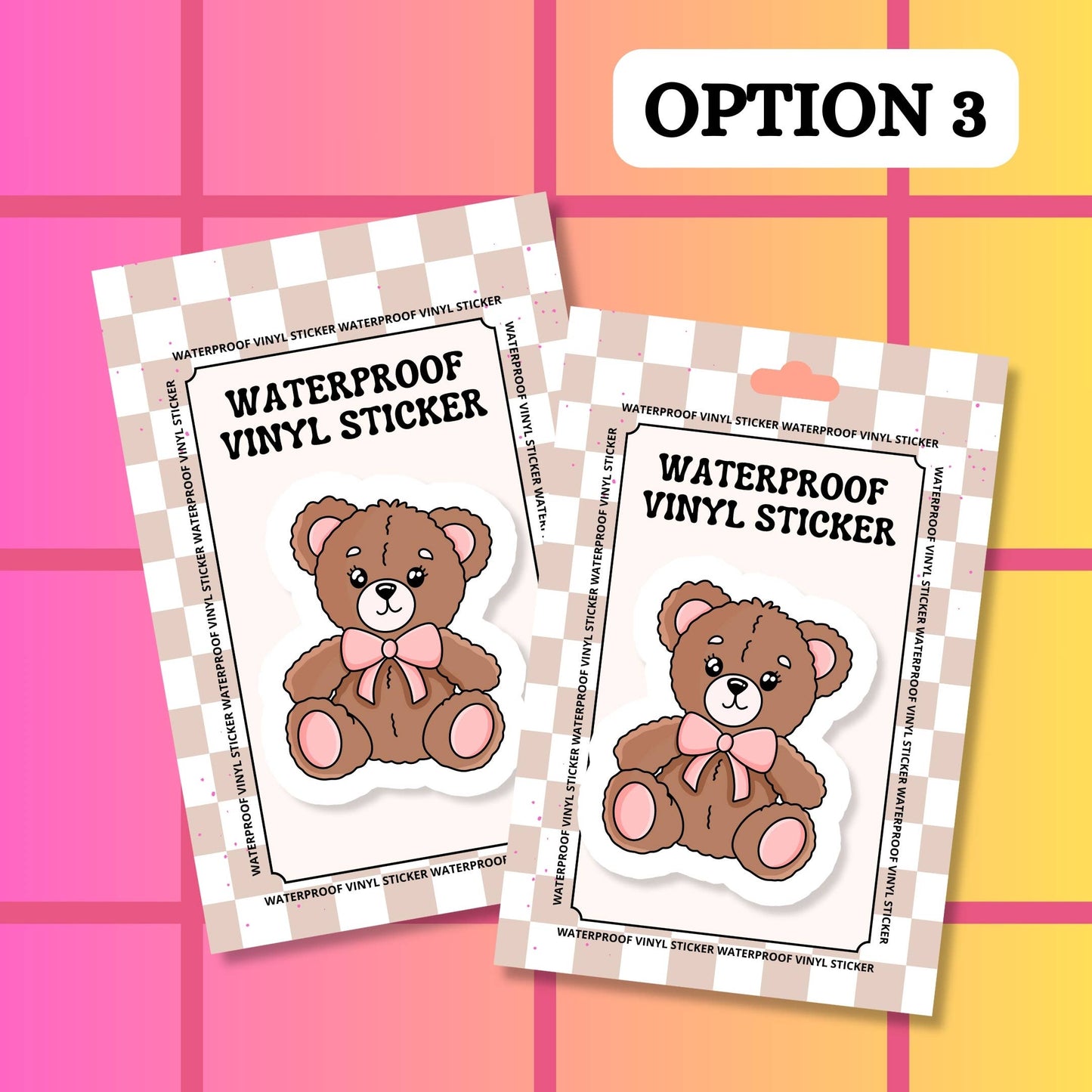 Stickers+ X Ashley Bexar - Christmas Tree with Pink Bow Christmas Girly Pink Holiday Waterproof Vinyl Sticker