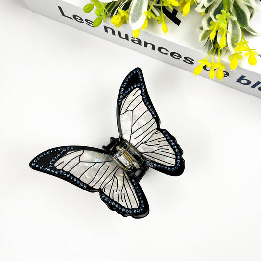 TheDivaSoap - High Quality Black Butterfly Hair Clip, Acetate Claw Clip