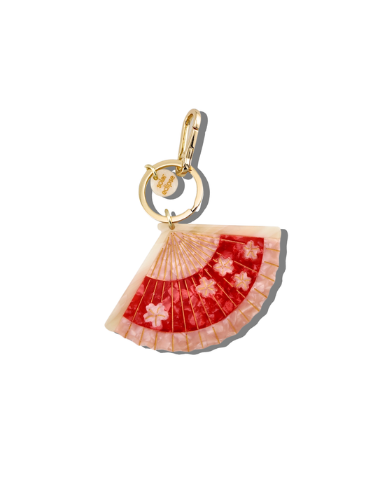 Solar Eclipse - Hand-painted Blossom Fan Bag Charm + Keychain