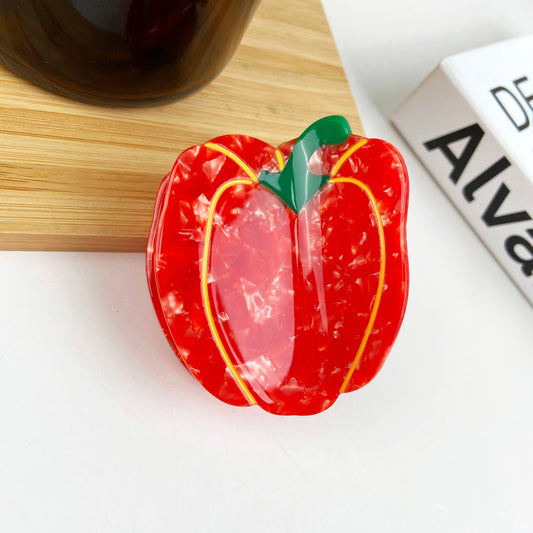 TheDivaSoap - Chili and Cabbage Claw Clip Acetate Vegetable Hair Clips: Chili